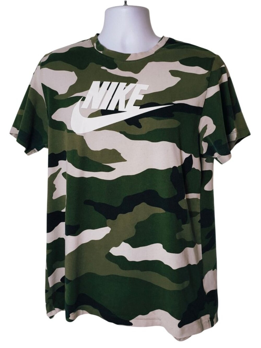 Nike Sportswear Mens L Tee Camo Print Athleisure Relaxed Cotton Casual Logo